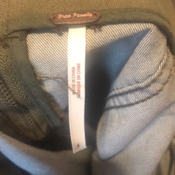 Olive denim free people skirt - Picture 2 of 2